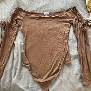Tobi long sleeve off the shoulder body suit